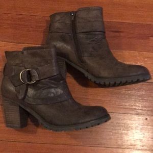 Brown booties size 8.5 with 3 inch heels